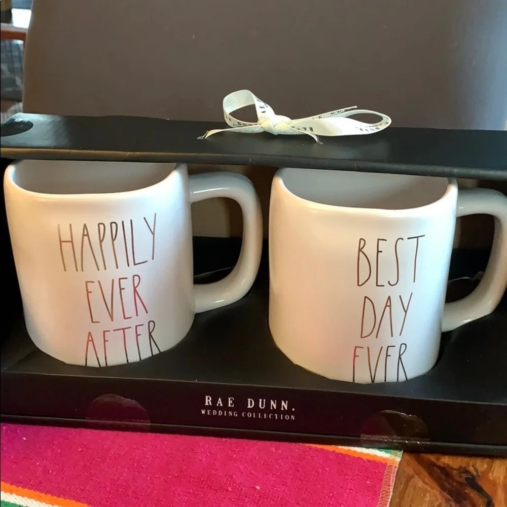 NWT! Rae Dunn wedding collection set of two mugs